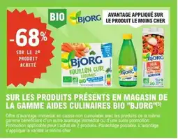 E.Leclerc Express BJORG Sur les produits présents en magasin de la gamme aides culinaires bio offre