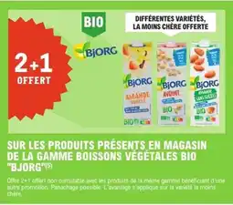 E.Leclerc Express BJORG Sur les produits présents en magasin de la gamme boissons végétales bio offre