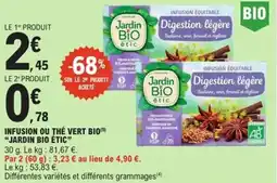 E.Leclerc Express Infusion ou thé vert bio offre
