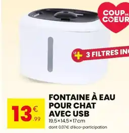 Stokomani Fontaine à eau pour chat avec usb offre