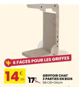 Stokomani Griffoir chat 3 parties en bois 58×25×34cm offre
