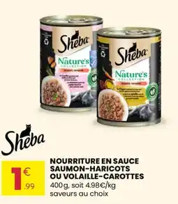 Stokomani SHEBA Nourriture en sauce saumon-haricots ou volaille-carottes offre