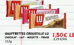 Hmarket LU Gauffrettes croustille chocolat-lait - noisette - fraise offre
