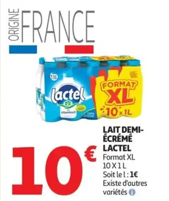 Auchan Supermarché LACTEL Lait demi- écrémé offre