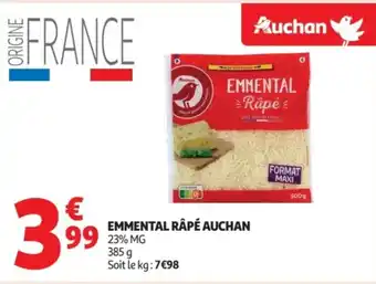 Auchan Supermarché AUCHAN Emmental râpé offre