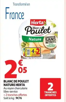 Auchan Supermarché HERTA Blanc de poulet nature offre