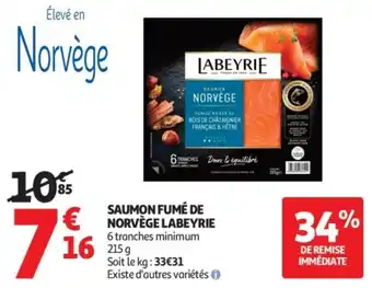 Auchan Supermarché LABEYRIE Saumon fumé de norvège offre