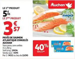 Auchan Supermarché AUCHAN Pavés de saumon atlantique congelés offre