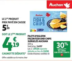 Auchan Supermarché AUCHAN Filets d'eglefin façon fish and chips surgelés offre