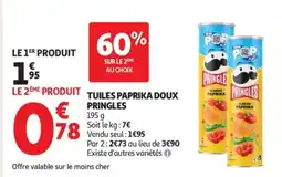 Auchan Supermarché PRINGLES Tuiles paprika doux offre