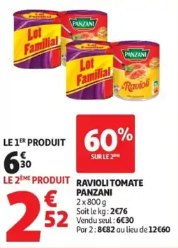 Auchan Supermarché PANZANI Ravioli tomate offre
