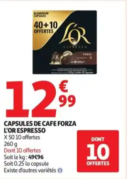 Auchan Supermarché Capsules de cafe forza offre