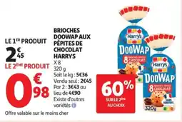 Auchan Supermarché HARRYS Brioches doowap aux pépites de chocolat offre