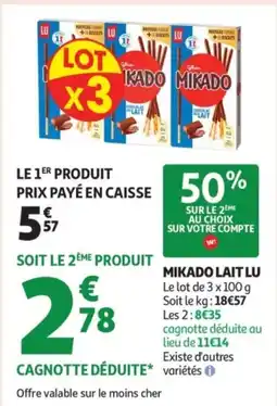 Auchan Supermarché LU Mikado lait offre