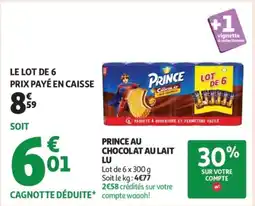 Auchan Supermarché LU Prince au chocolat au lait offre