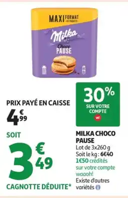 Auchan Supermarché MILKA Choco pause offre