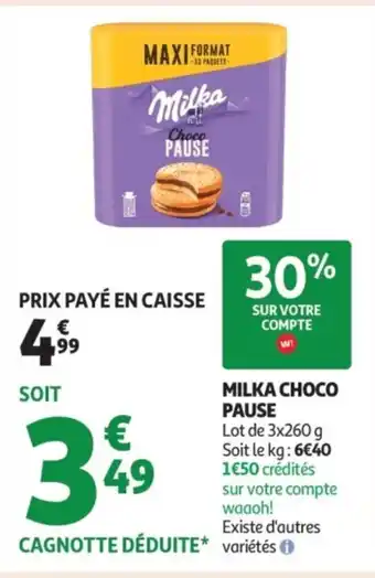 Auchan Supermarché MILKA Choco pause offre