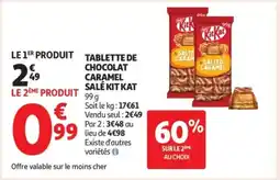 Auchan Supermarché KIT KAT tablette de chocolat caramel salé offre
