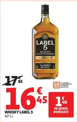 Auchan Supermarché LABEL 5 Whisky 40° offre