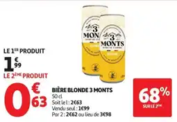 Auchan Supermarché 3 MONTS Bière blonde offre
