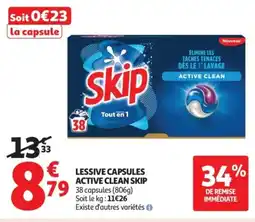 Auchan Supermarché SKIP Lessive capsules active clean offre