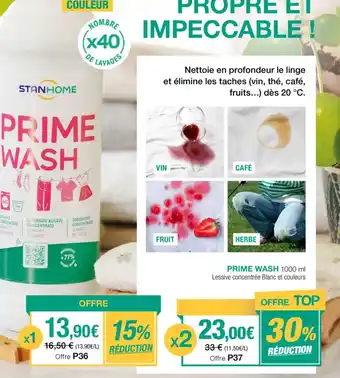 Stanhome Prime wash offre
