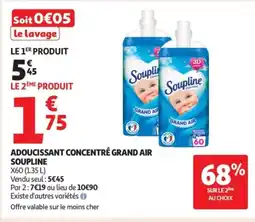Auchan Supermarché SOUPLINE Adoucissant concentré grand air offre