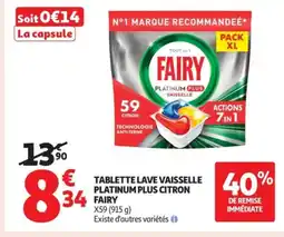 Auchan Supermarché FAIRY Tablette lave vaisselle platinum plus citron offre