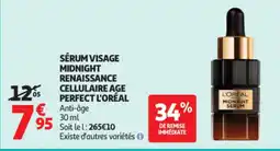 Auchan Supermarché L'ORÉAL Midnightrenaissance cellulaire age perfect offre