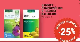 E.Leclerc Parapharmacie Gammes comprimés bio et gélules naturland offre
