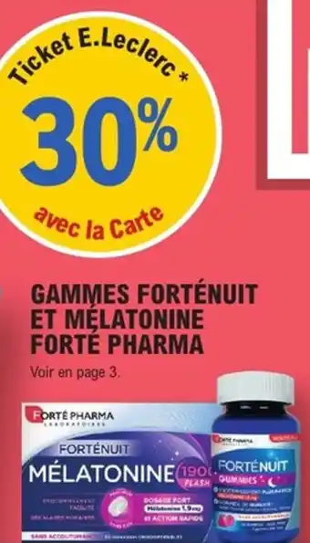 E.Leclerc Parapharmacie Gammes forténuit et melatonine forté pharma offre