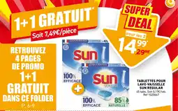 Trafic Tablettes pour lave-vaisselle sun regular 45 tabs. soit 0,17€/tab. ref 1020647 offre