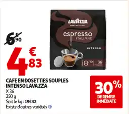 Auchan LAVAZZA Cafe en dosettes souples intenso offre