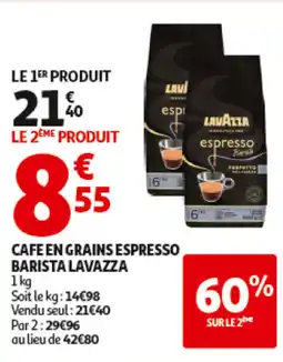 Auchan LAVAZZA Cafe en grains espresso barista offre