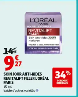 Auchan L'ORÉAL Soin jour anti-rides revitalift filler offre