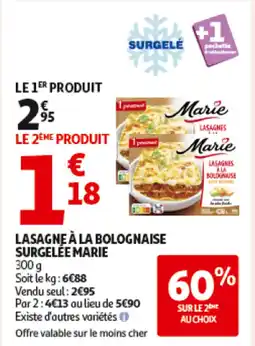 Auchan MARIE Lasagne à la bolognaise surgelée offre