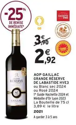 Intermarché AOP GAILLAC GRANDE RÉSERVE DE LABASTIDE HVE3 offre