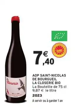 Intermarché AOP SAINT-NICOLAS DE BOURGUEIL LA CLOSERIE BIO offre