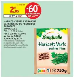 Intermarché HARICOTS VERTS EXTRA-FINS SANS RÉSIDU DE PESTICIDES SURGELÉS BONDUELLE offre