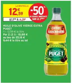 Intermarché Huile D'olive Vierge Extra Puget offre