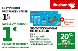 Auchan AUCHAN Choco stick chocolat au lait offre