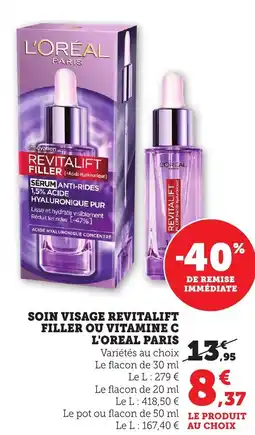 Bi1 L'OREAL PARIS Soin visage revitalift filler ou vitamine c offre
