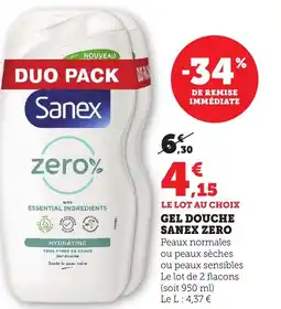 Bi1 SANEX Gel douche zero offre