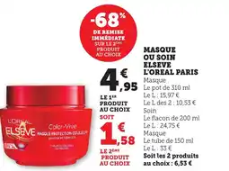 Bi1 L'OREAL PARIS Masque ou soin elseve offre
