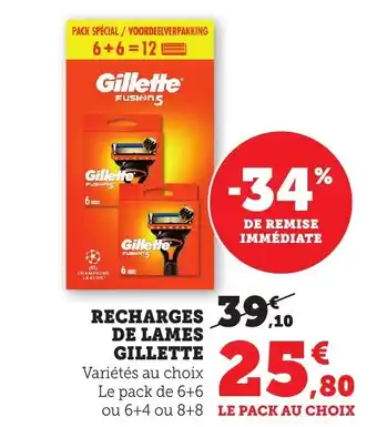 Bi1 GILLETTE Recharges de lames offre