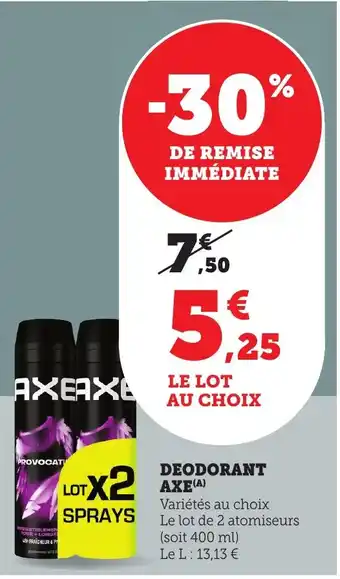 Bi1 AXE Deodorant offre