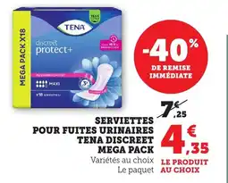 Bi1 TENA Serviettes pour fuites urinaires discreet mega pack offre