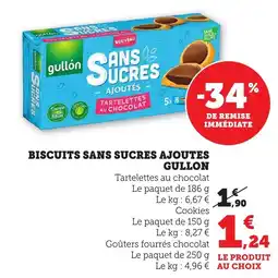 Bi1 GULLON Biscuits sans sucres ajoutes offre