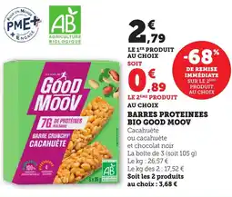 Bi1 GOOD MOOV Barres proteinees bio offre