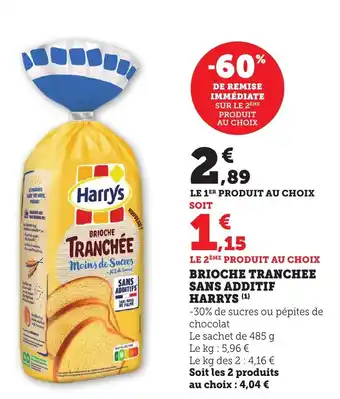 Bi1 HARRYS Brioche tranchee sans additif offre